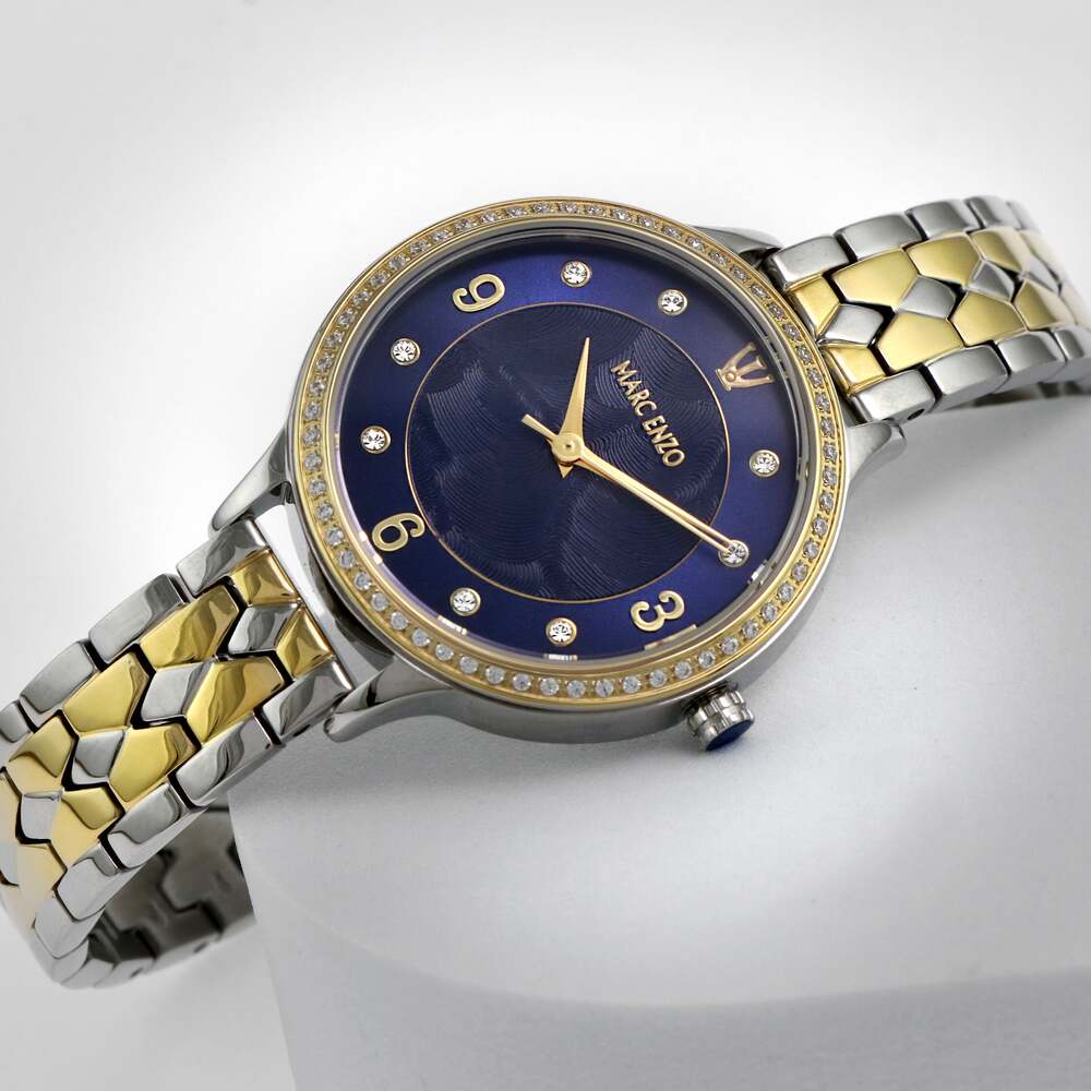 Marc Enzo Women's Watch, Quartz Movement, Blue Dial - MAR-0011