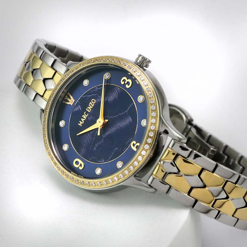Marc Enzo Women's Watch, Quartz Movement, Blue Dial - MAR-0011