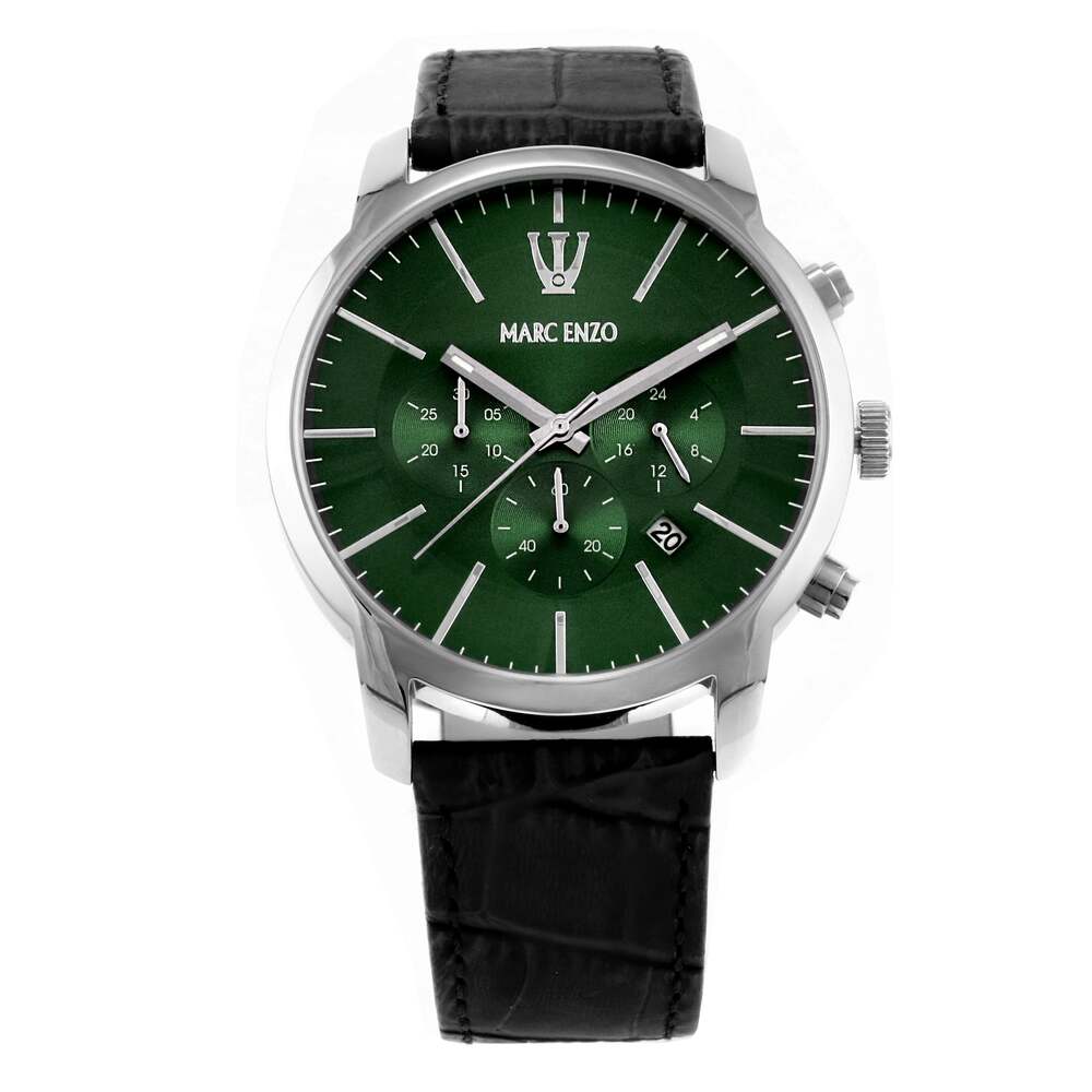 Marc Enzo men's watch with quartz movement and green dial - MAR-0042