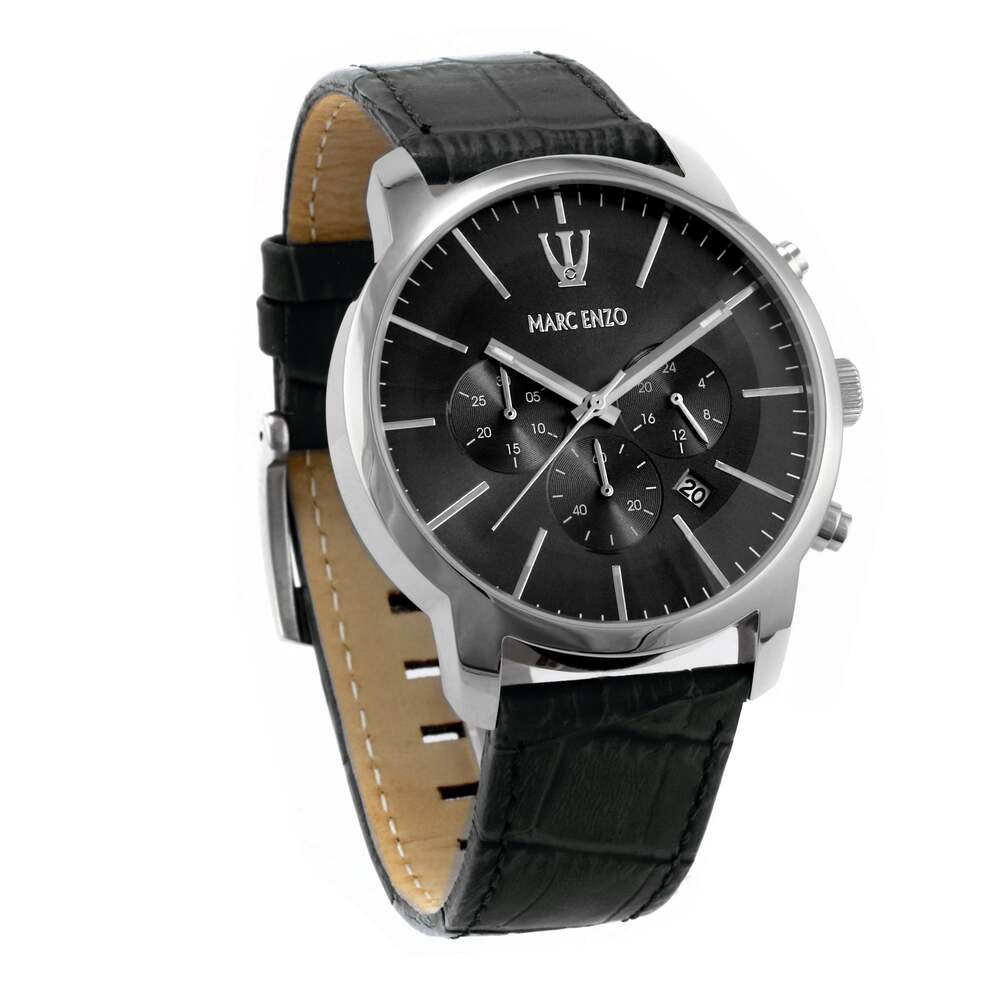 Marc Enzo men's watch with quartz movement and black dial - MAR-0041