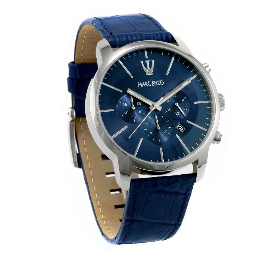 Marc Enzo Men's Watch, Quartz Movement, Blue Dial - MAR-0039