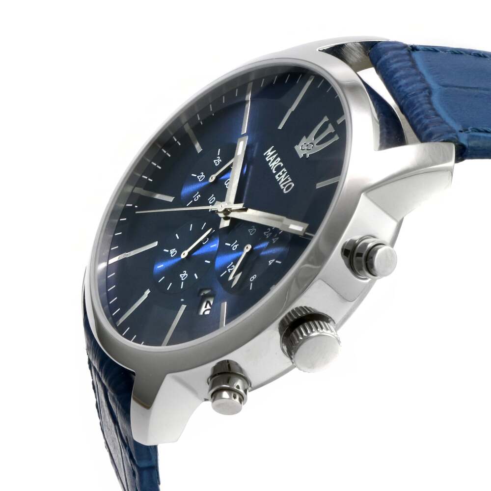 Marc Enzo Men's Watch, Quartz Movement, Blue Dial - MAR-0039