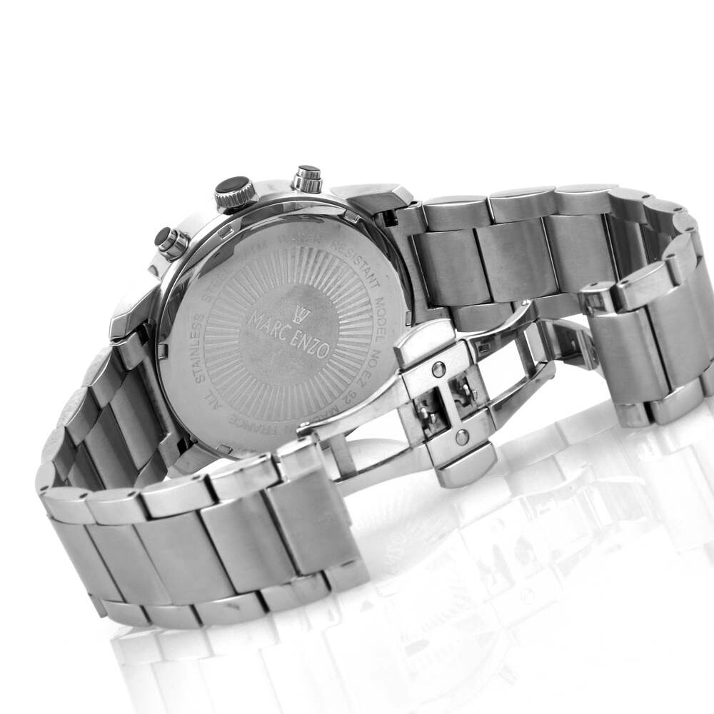Marc Enzo men's watch with quartz movement and black dial - MAR-0034