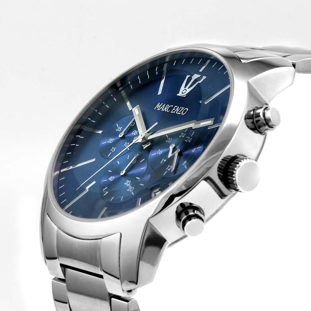 Marc Enzo Men's Watch, Quartz Movement, Blue Dial - MAR-0037
