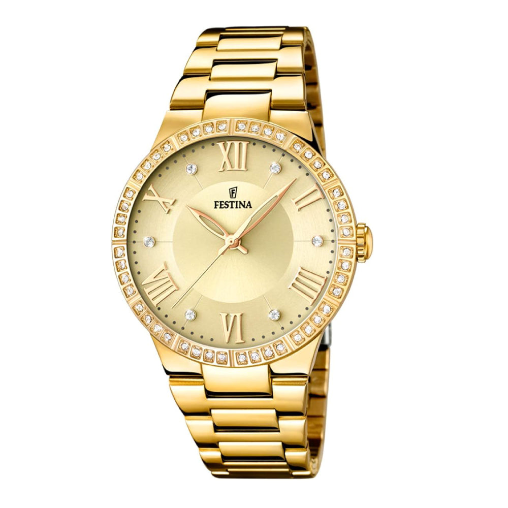 Festina Women's Quartz Watch with Gold Dial - F16720/2