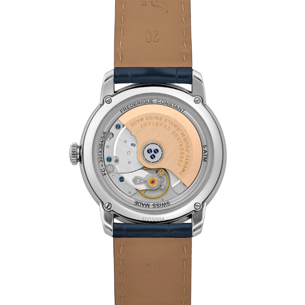 ساعة فريدريك كونستانت بريميير أوتوماتيكية للرجال بمينا زرقاء — FC-0291