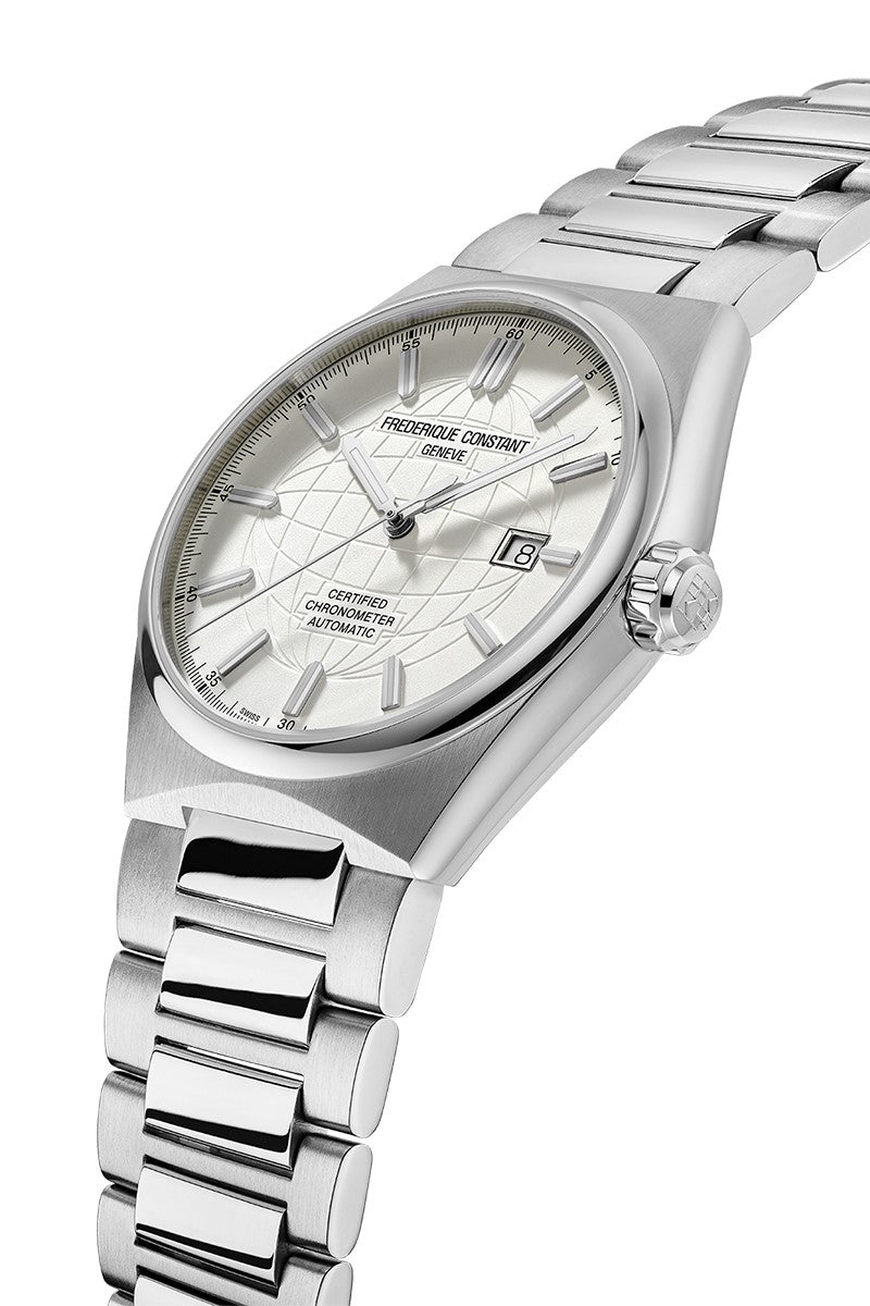 ساعة فريدريك كونستانت هايفلايف أوتوماتيكية COSC للرجال بمينا زرقاء — FC-0296+STRAP