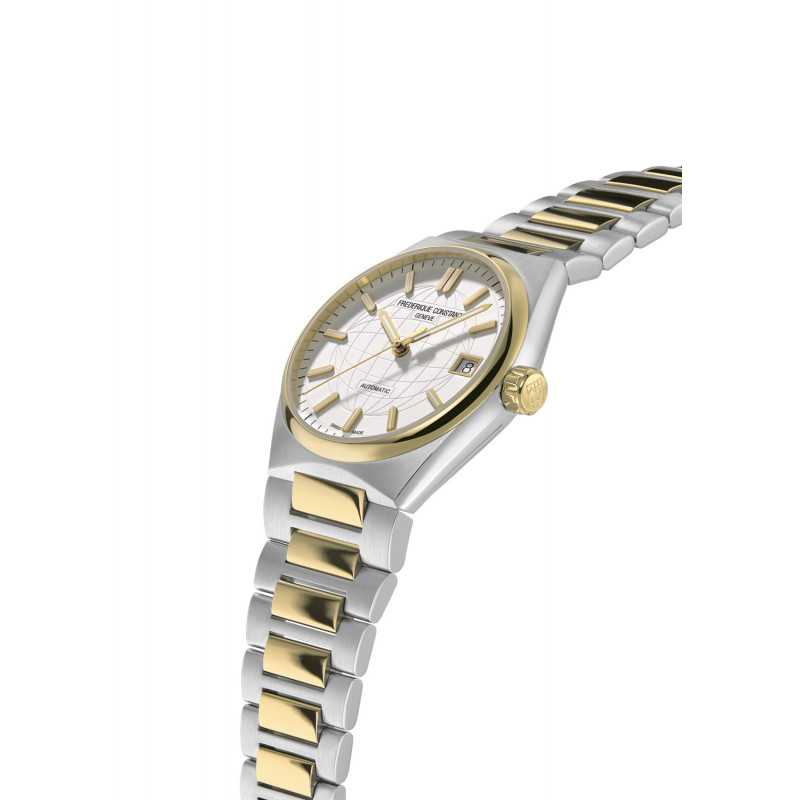 ساعة فريدريك كونستانت النسائية بحركة أوتوماتيكية ولون مينا فضي FC-0250+R.STRAP