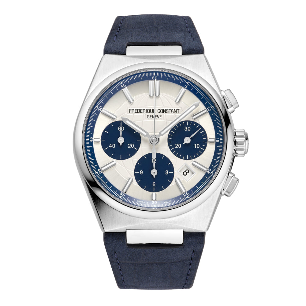 Frederique Constant Men's Automatic Watch with Silver and Blue Dial - FC-0273+Strap(M+R) (LTD)