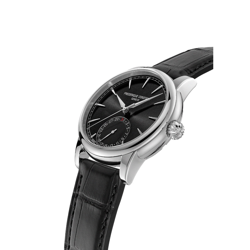 ساعة فريدريك كونستانت مانوفاكتشر كلاسيك مع تاريخ أوتوماتيكية للرجال بمينا سوداء — FC-0299