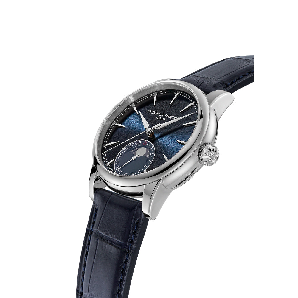 ساعة فريدريك كونستانت مانوفاكتشر كلاسيك مع تاريخ أوتوماتيكية للرجال بمينا زرقاء — FC-0301