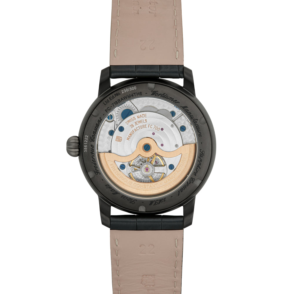 ساعة فريدريك كونستانت الرجالية بحركة أوتوماتيكية ولون مينا أسود - FC-0268(LTD) W Timer