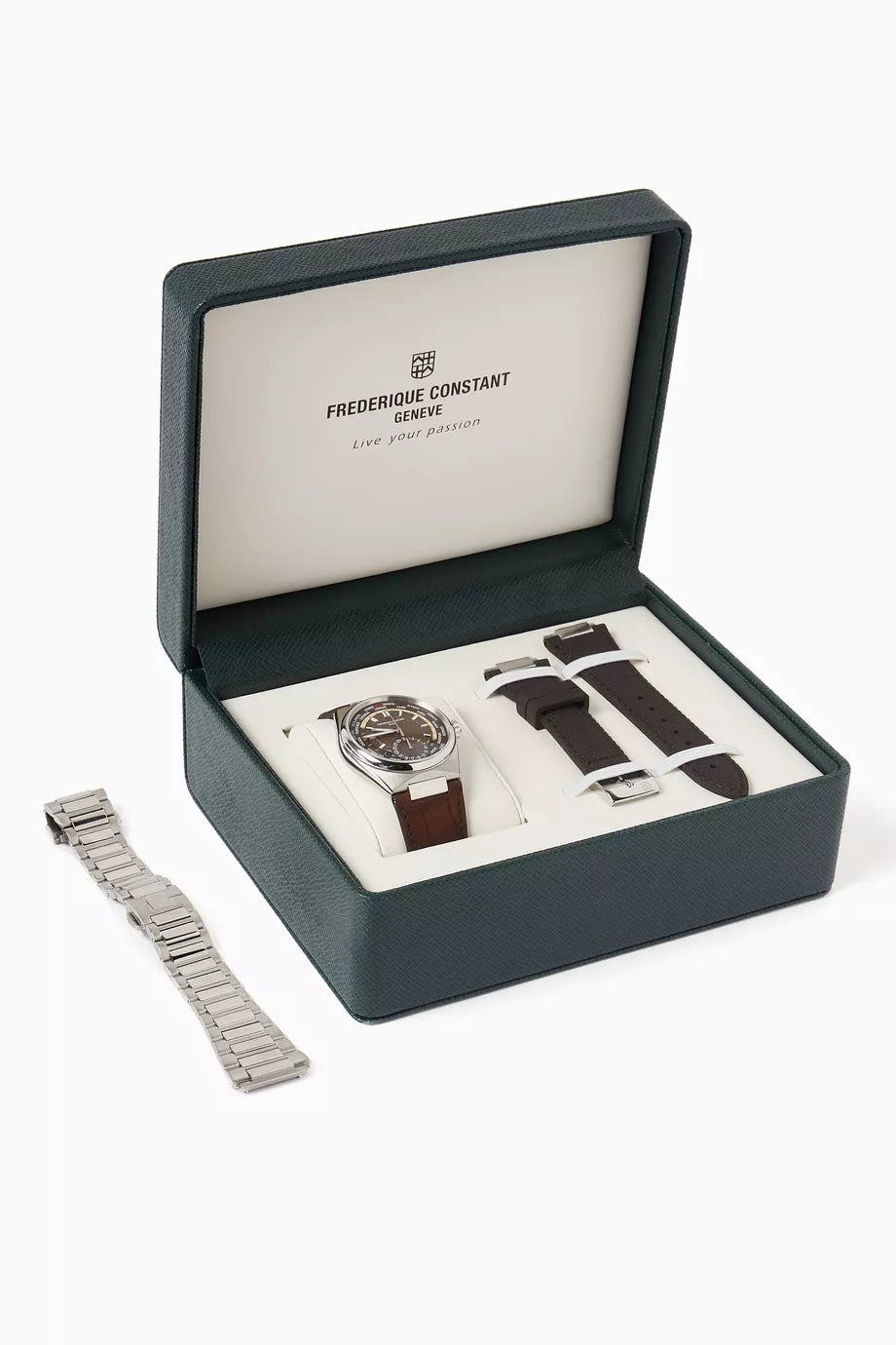 ساعة فريدريك كونستانت هاي لايف وورلدتايمر من إنتاج FC-0284+R+METAL STRAP