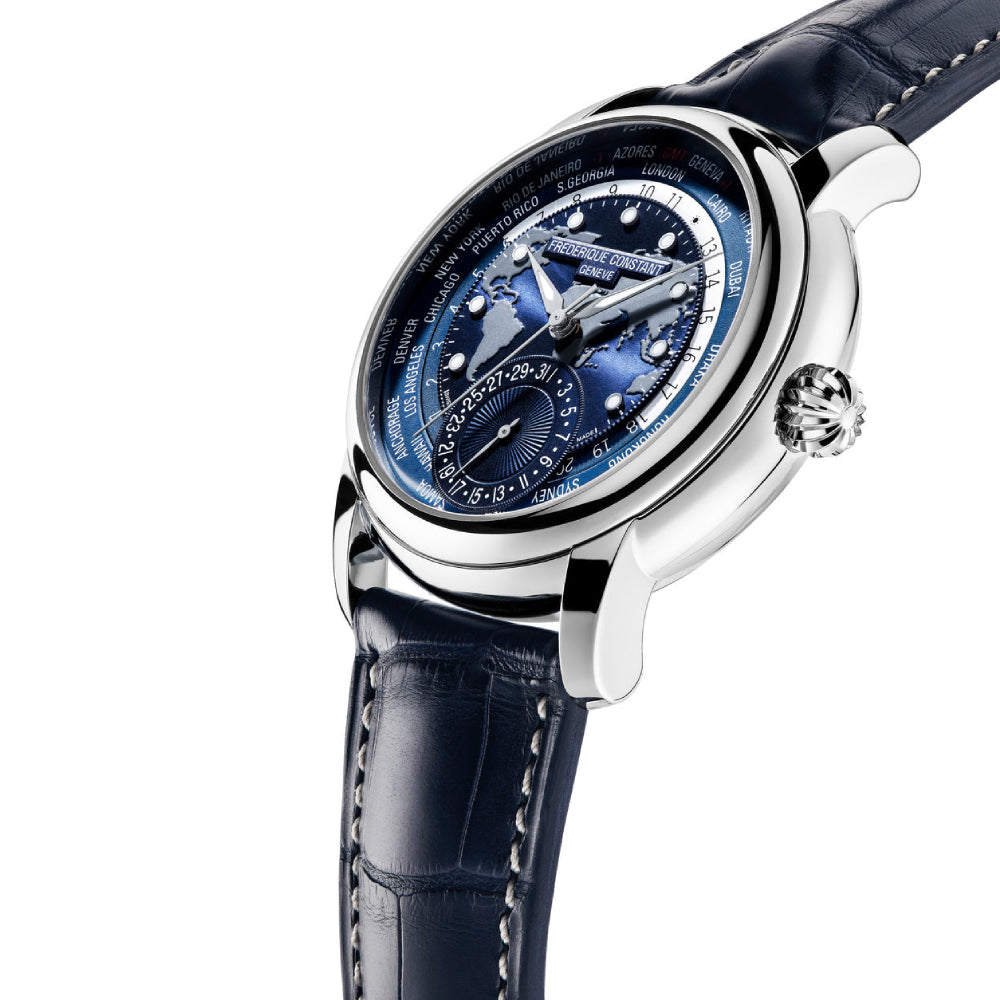 ساعة فريدريك كونستانت الرجالية بحركة أوتوماتيكية ولون مينا أزرق - FC-0076 (WORLD TIMER)