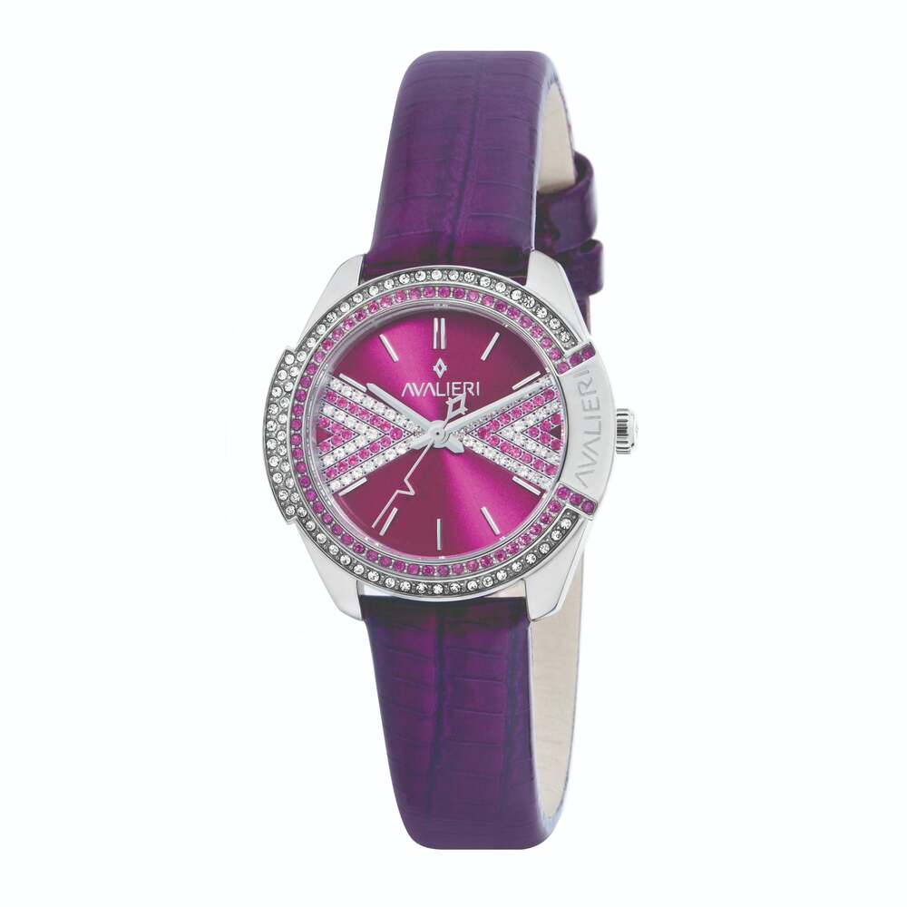 Avalieri Women's Quartz Watch Dark Purple Dial - AV-2184B