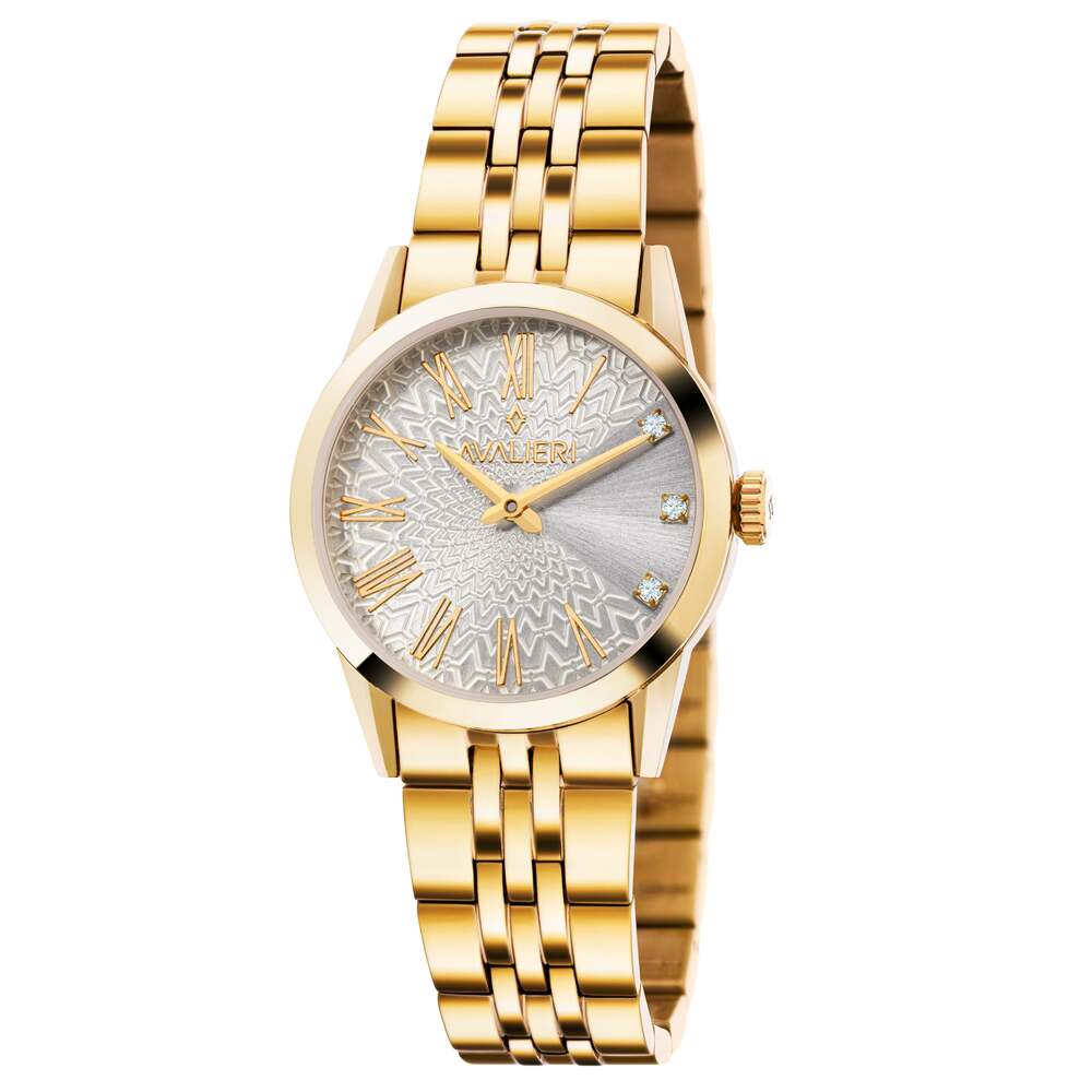 Avalieri Women's Quartz Watch Gold Dial - AV-2362B