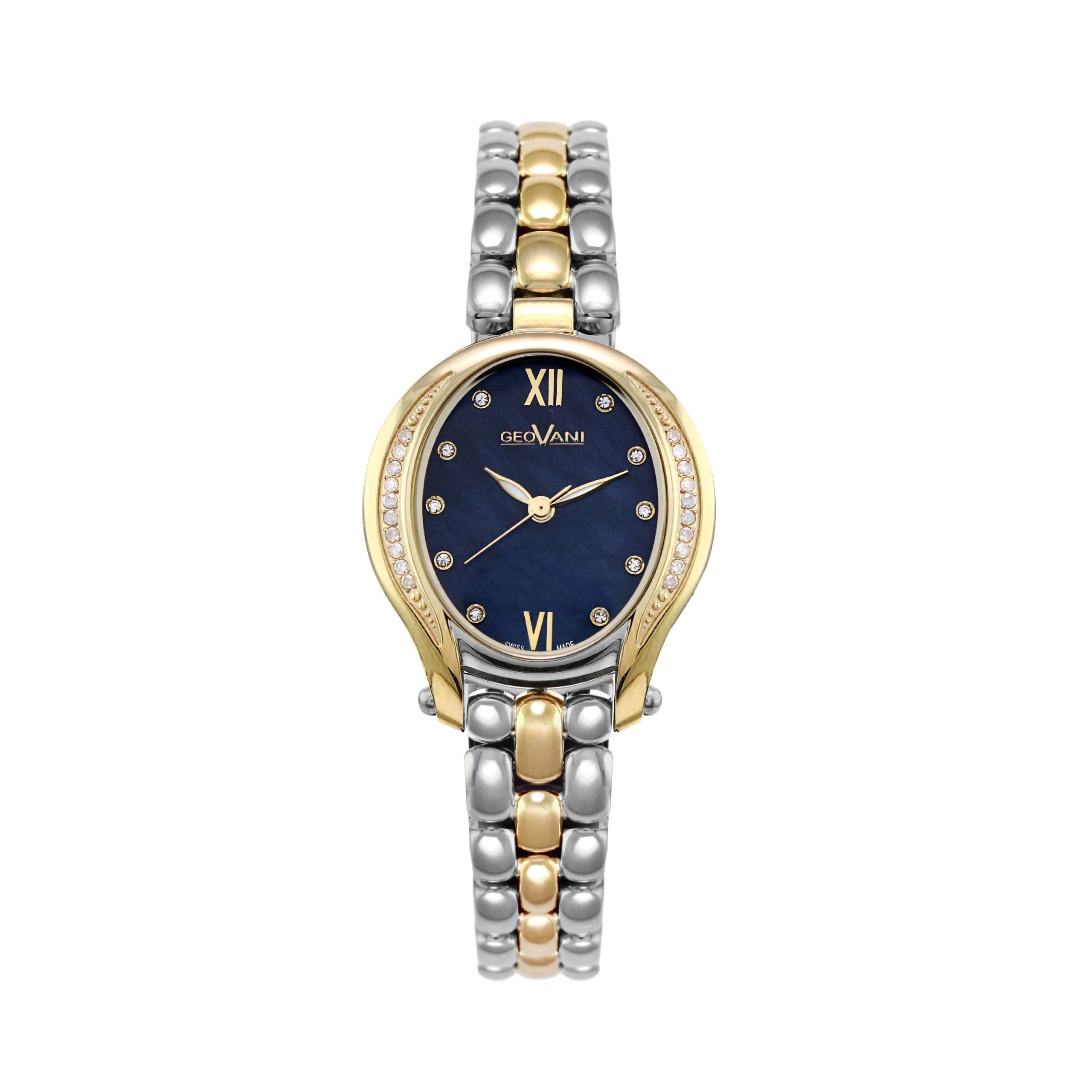 Giovanni Women's Swiss Quartz Watch with Pearl Blue Dial - GEO-0018