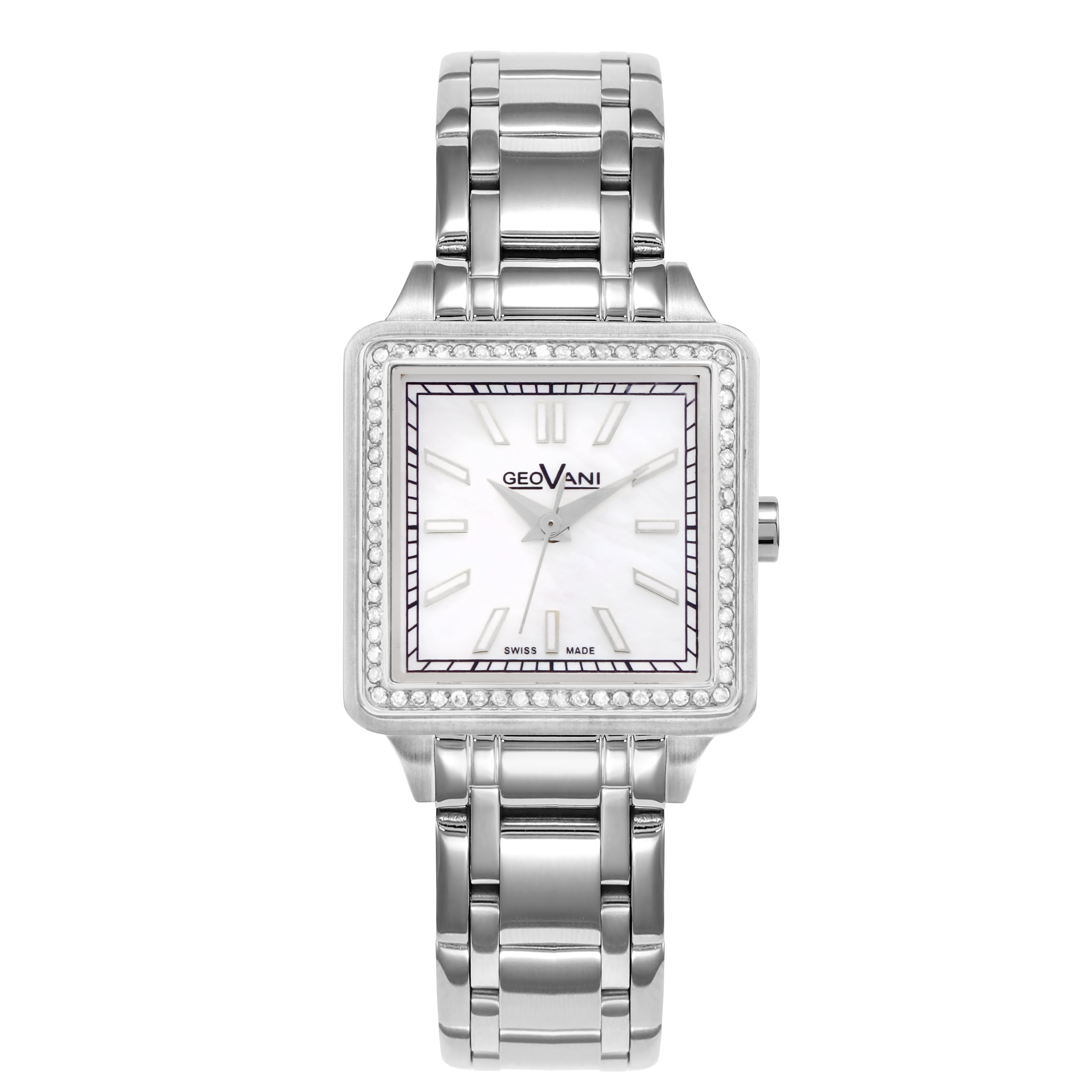 ساعة جيوفاني النسائية بحركة كوارتز ومينا من عرق اللؤلؤ - GEO-0036