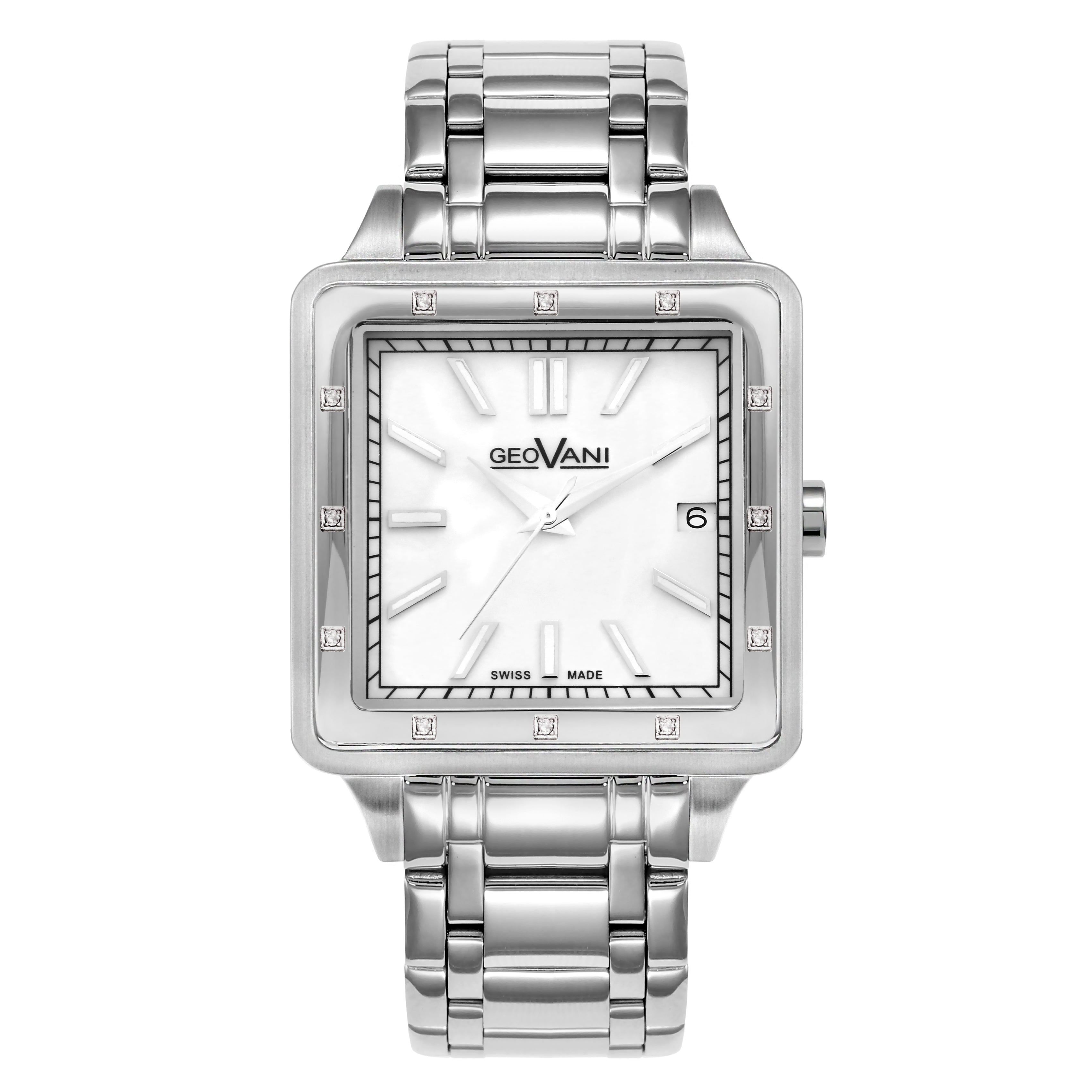 ساعة جيوفاني الرجالية بحركة كوارتز ومينا من عرق اللؤلؤ - GEO-0054