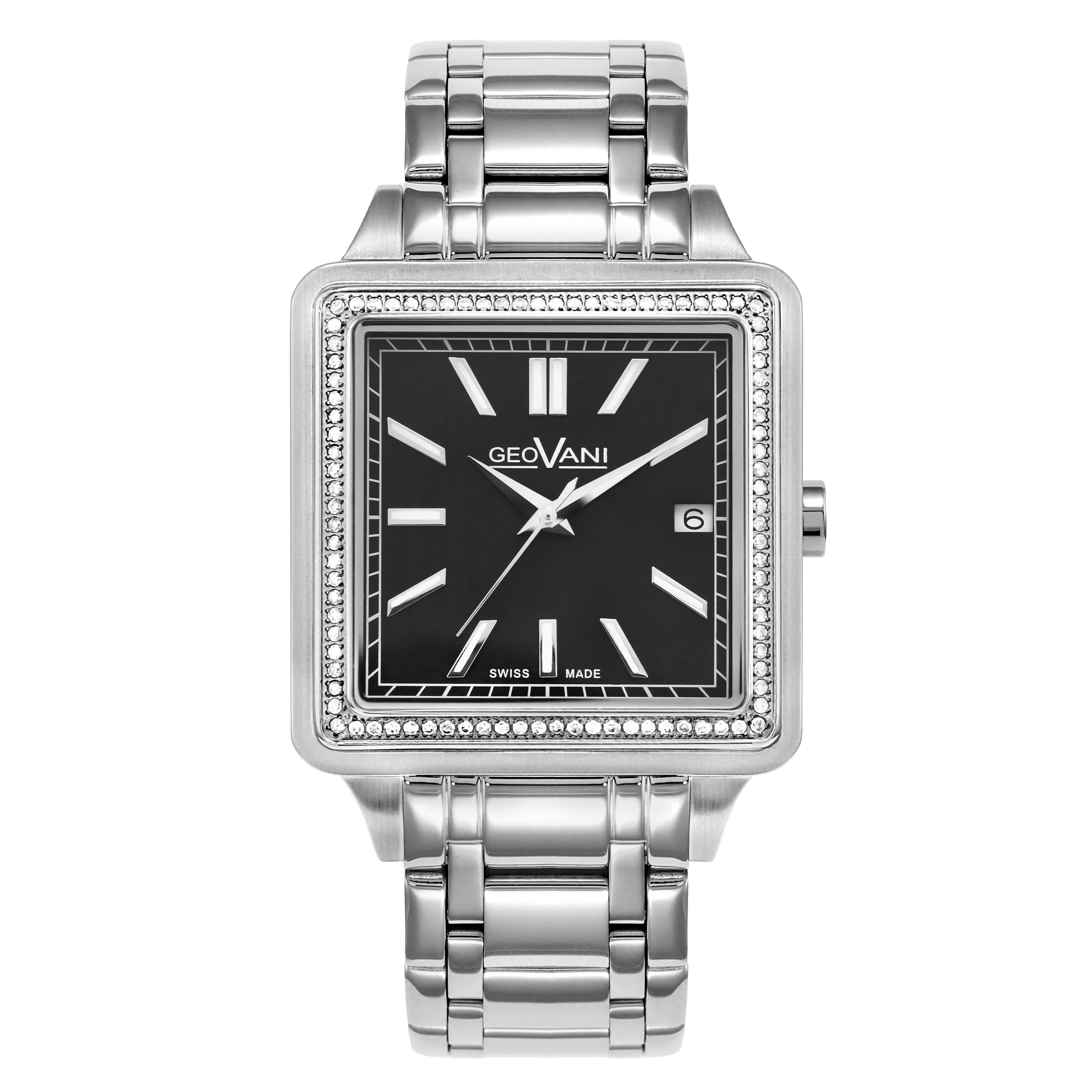 Giovanni Men's Quartz Watch with Black Mother-of-Pearl Dial - GEO-0057