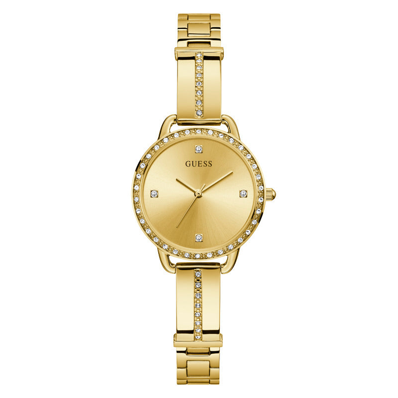 Guess Women's Quartz Watch Gold Dial - GWC-0102