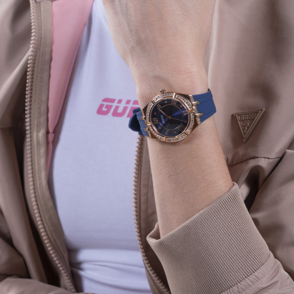 ساعة جيس النسائية بحركة كوارتز ولون مينا أزرق - GWC-0263
