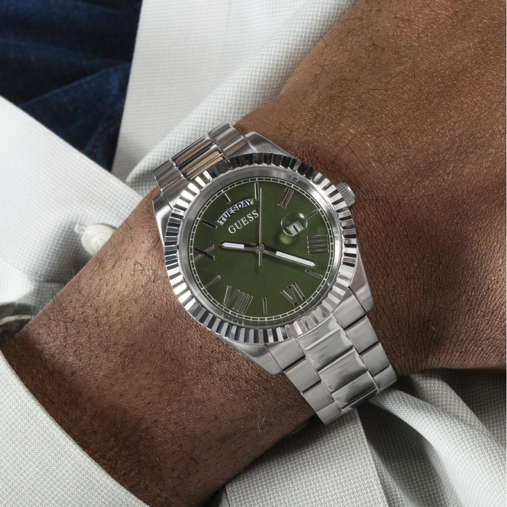 Guess Men's Quartz Watch with Green Dial - GWC-0264