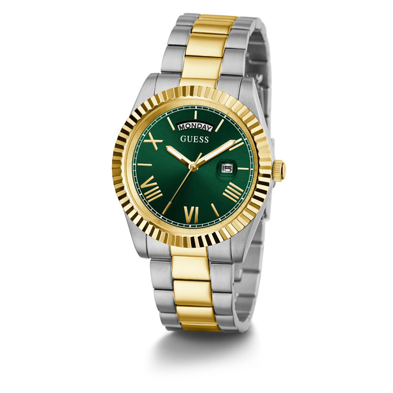 Guess Men's Quartz Green Dial Watch - GWC-0121