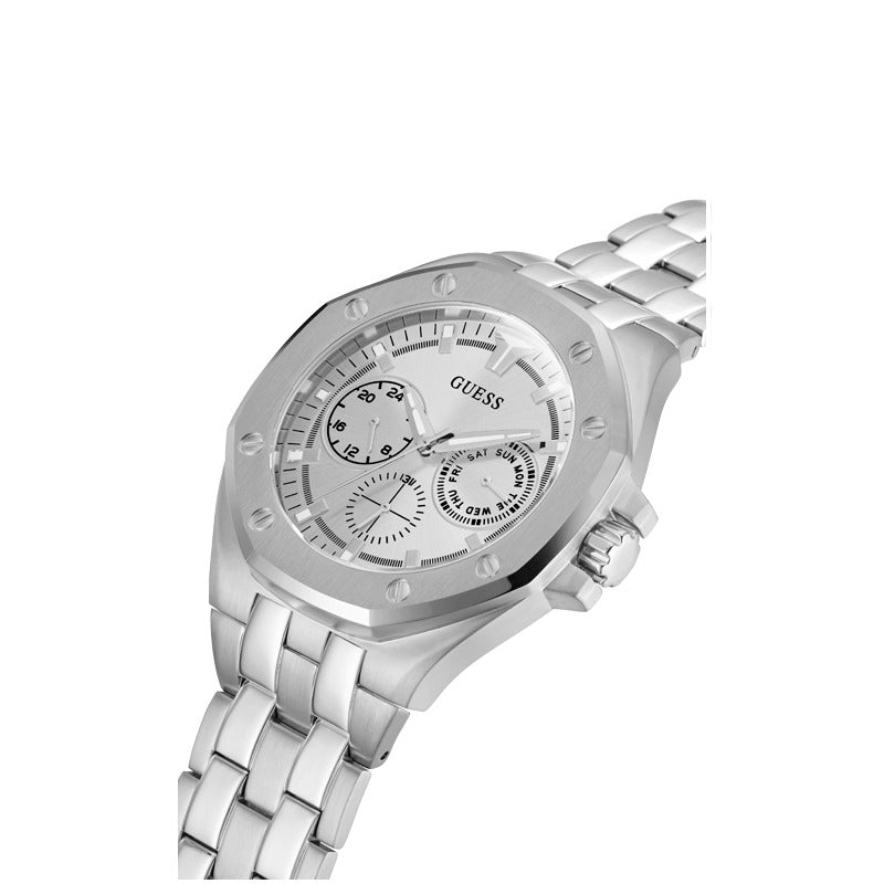 Guess Men's Quartz Watch, Silver Dial - GWC-0123