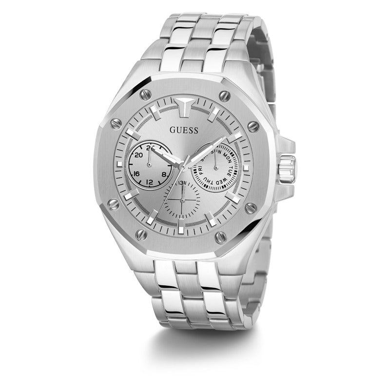 Guess Men's Quartz Watch, Silver Dial - GWC-0123