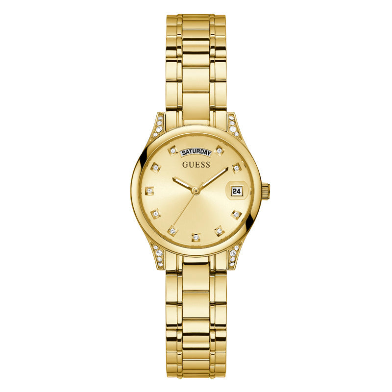 Guess Women's Quartz Watch, Gold Dial - GWC-0136