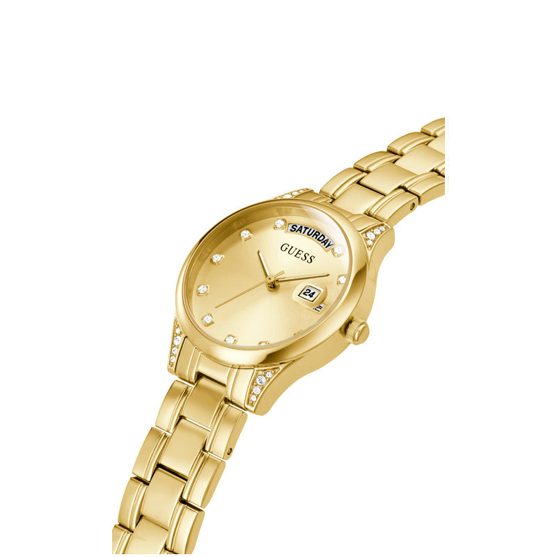 Guess Women's Quartz Watch, Gold Dial - GWC-0136