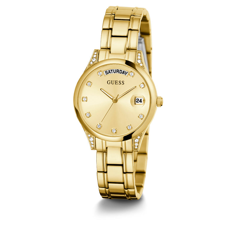 Guess Women's Quartz Watch, Gold Dial - GWC-0136