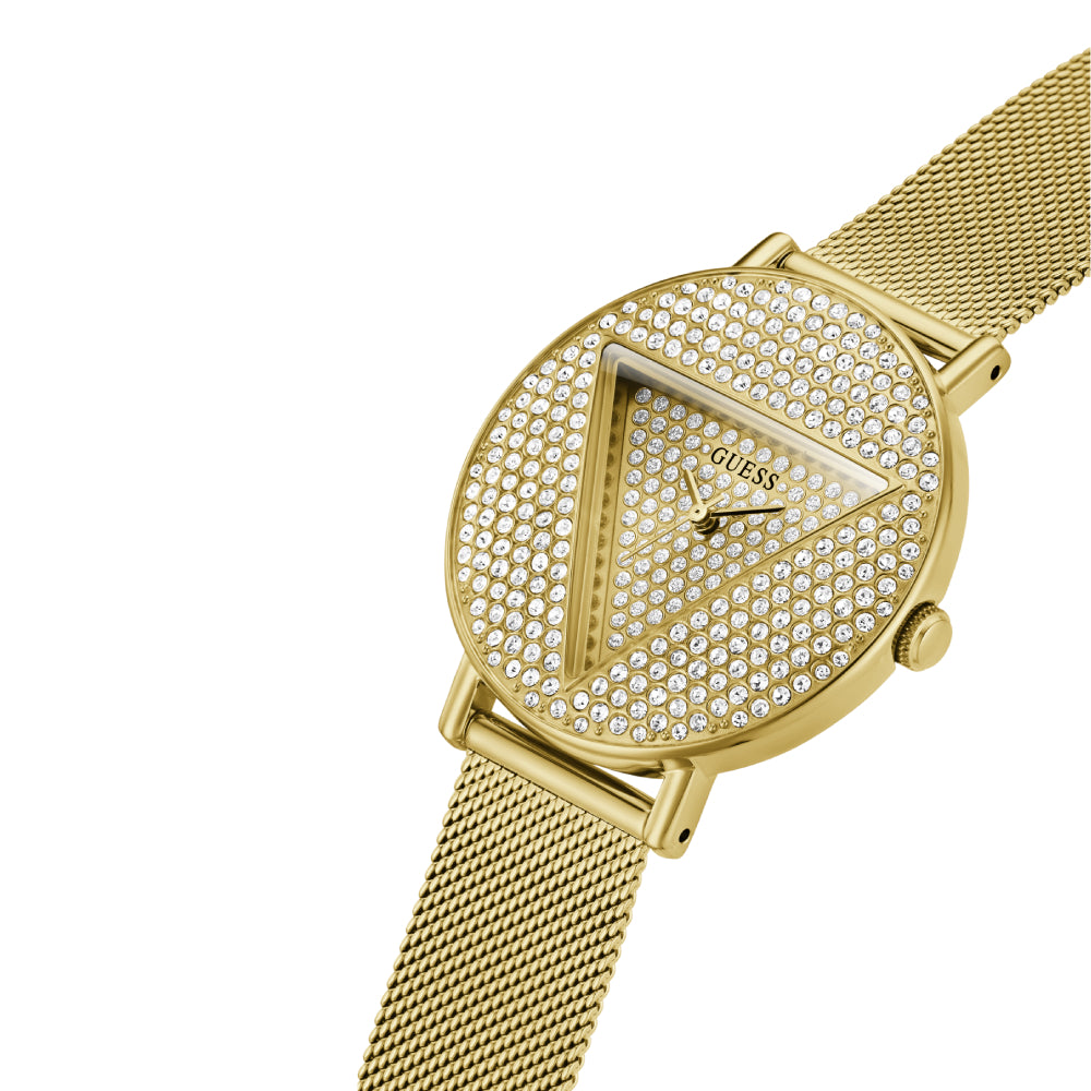 Guess Women's Quartz Watch with Gold Dial - GWC-0214