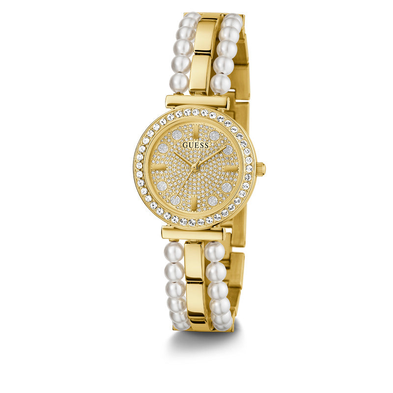 Guess Women's Quartz Watch, Gold Dial - GWC-0167