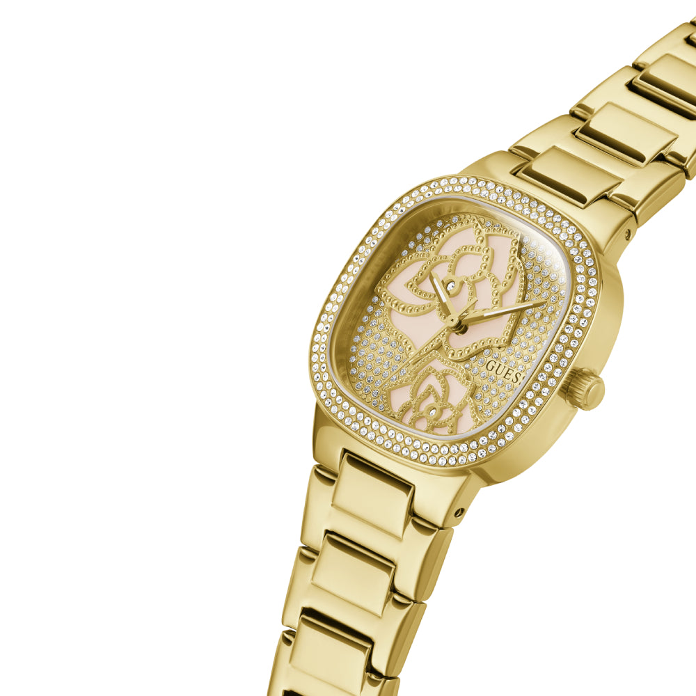 Guess Women's Quartz Watch with Gold Dial - GWC-0224