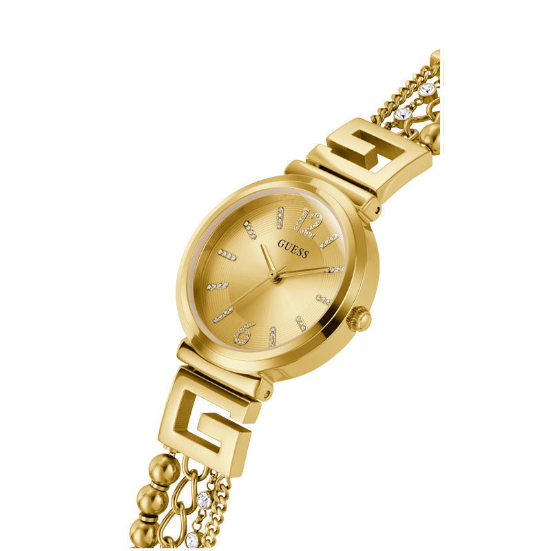 Guess Women's Quartz Watch Gold Dial - GWC-0174