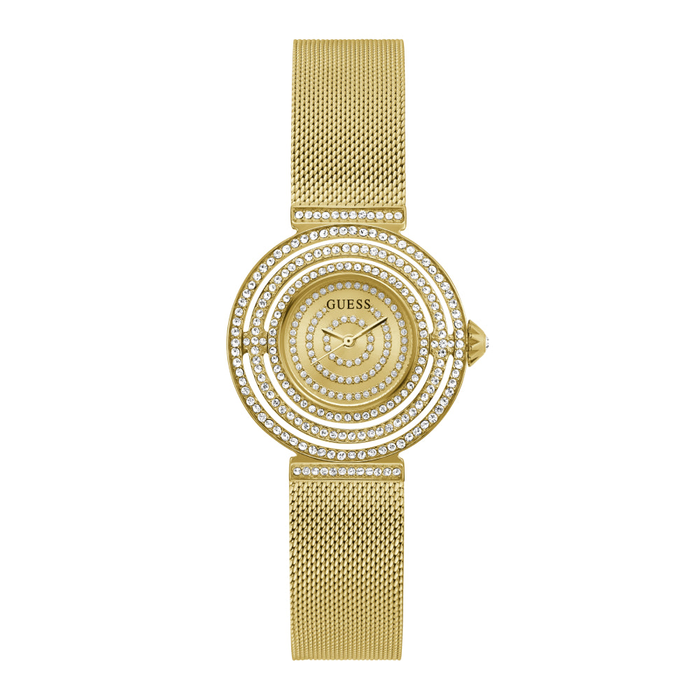 Guess Women's Quartz Watch with Gold Dial - GWC-0225