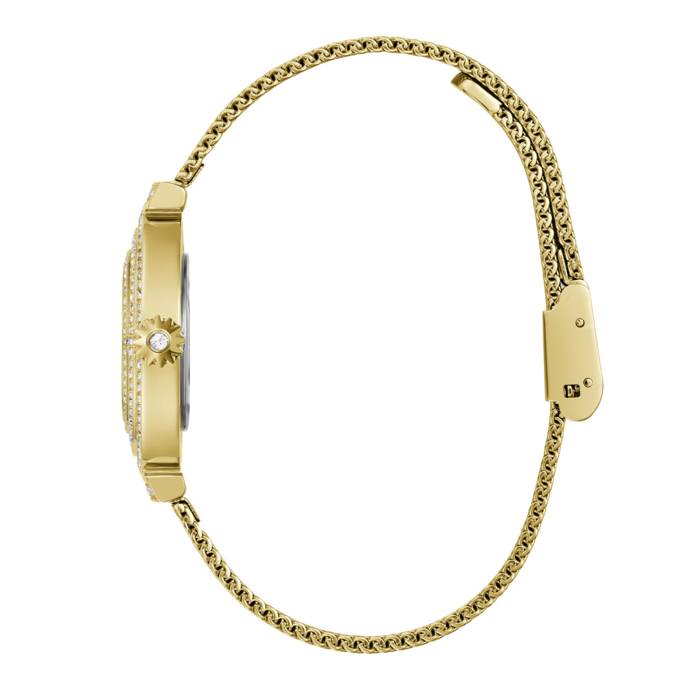 Guess Women's Quartz Watch with Gold Dial - GWC-0225