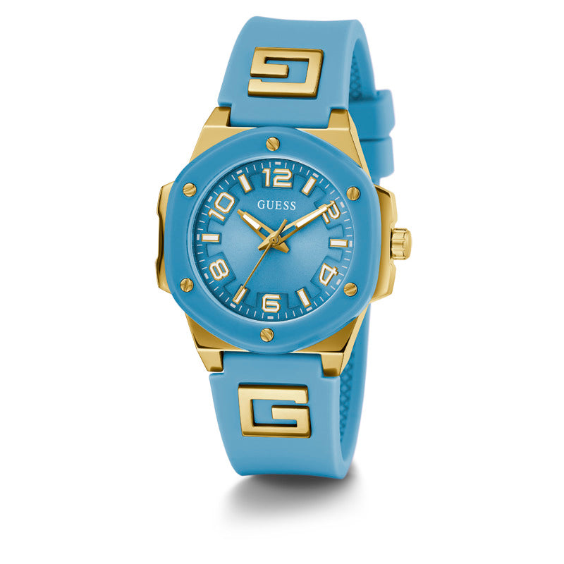 Guess Women's Quartz Watch, Turquoise Dial - GWC-0182