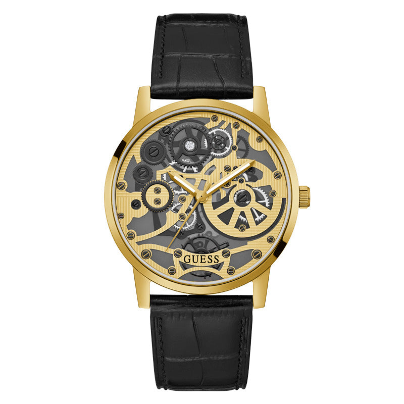 Guess Men's Quartz Watch, Gold Dial - GWC-0183