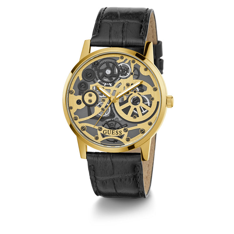 Guess Men's Quartz Watch, Gold Dial - GWC-0183