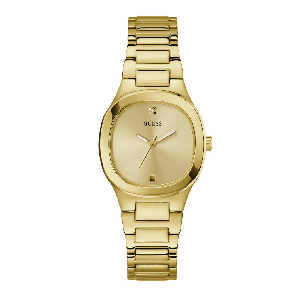 Guess Women's Quartz Watch with Gold Dial - GWC-0237