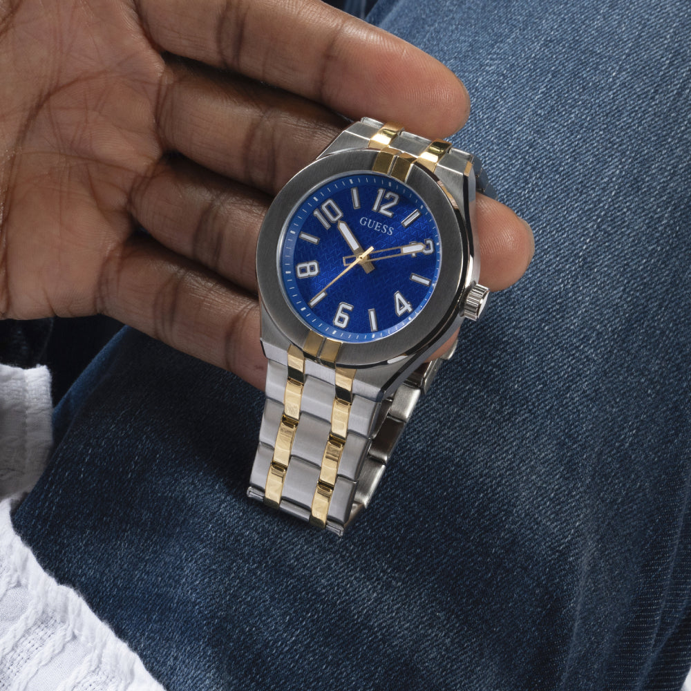 Guess Men's Quartz Watch with Blue Dial - GWC-0272