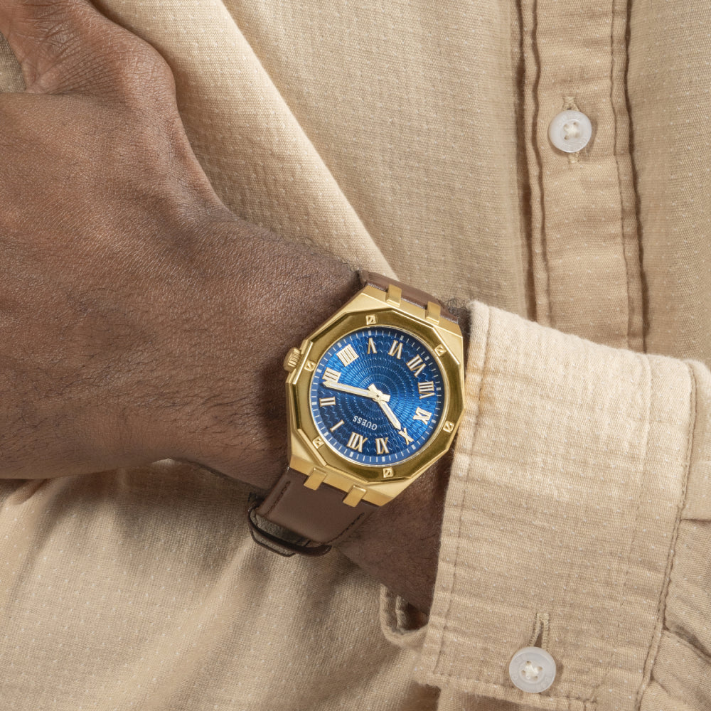 ساعة جيس الرجالية بحركة كوارتز ولون مينا أزرق - GWC-0274