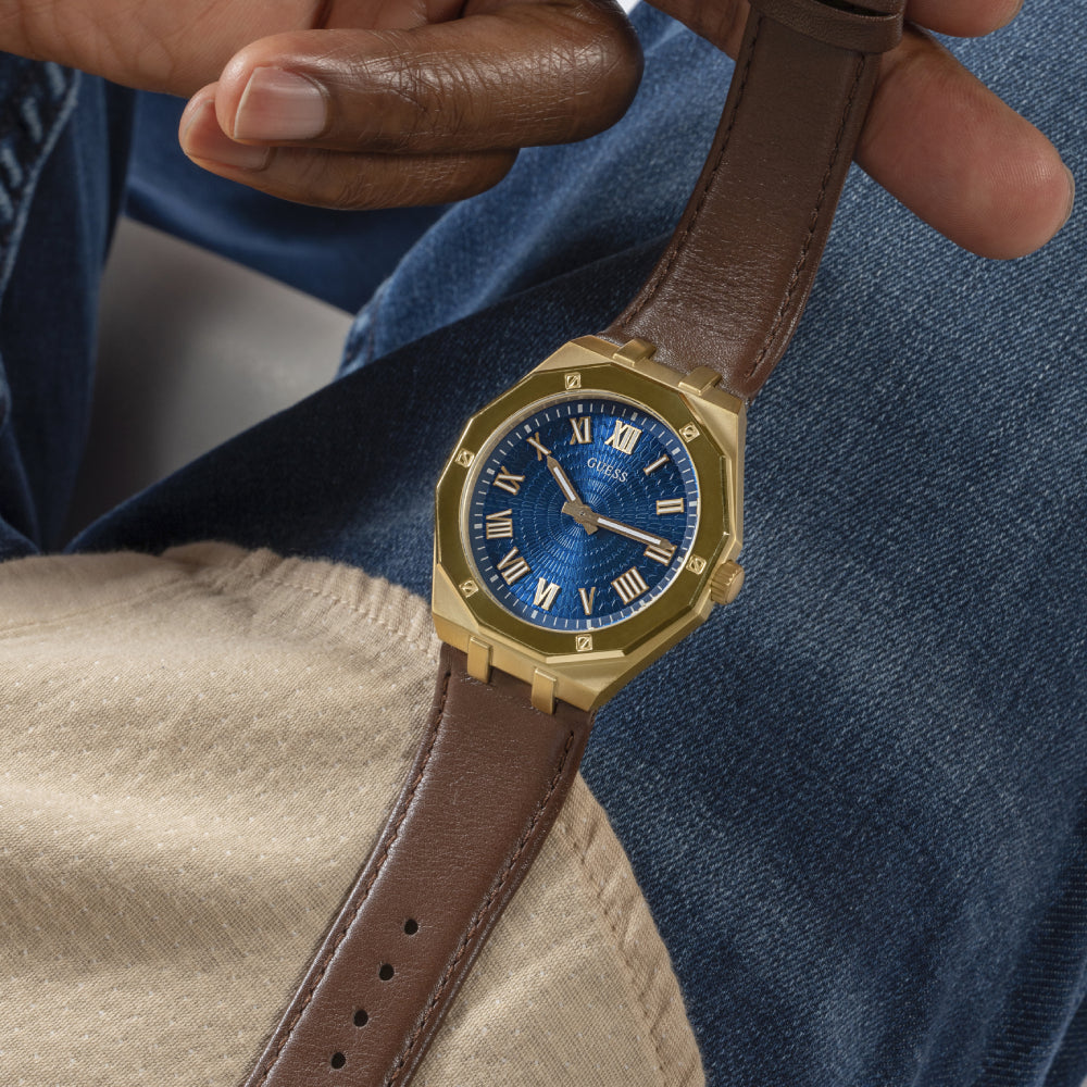Guess Men's Quartz Watch with Blue Dial - GWC-0274