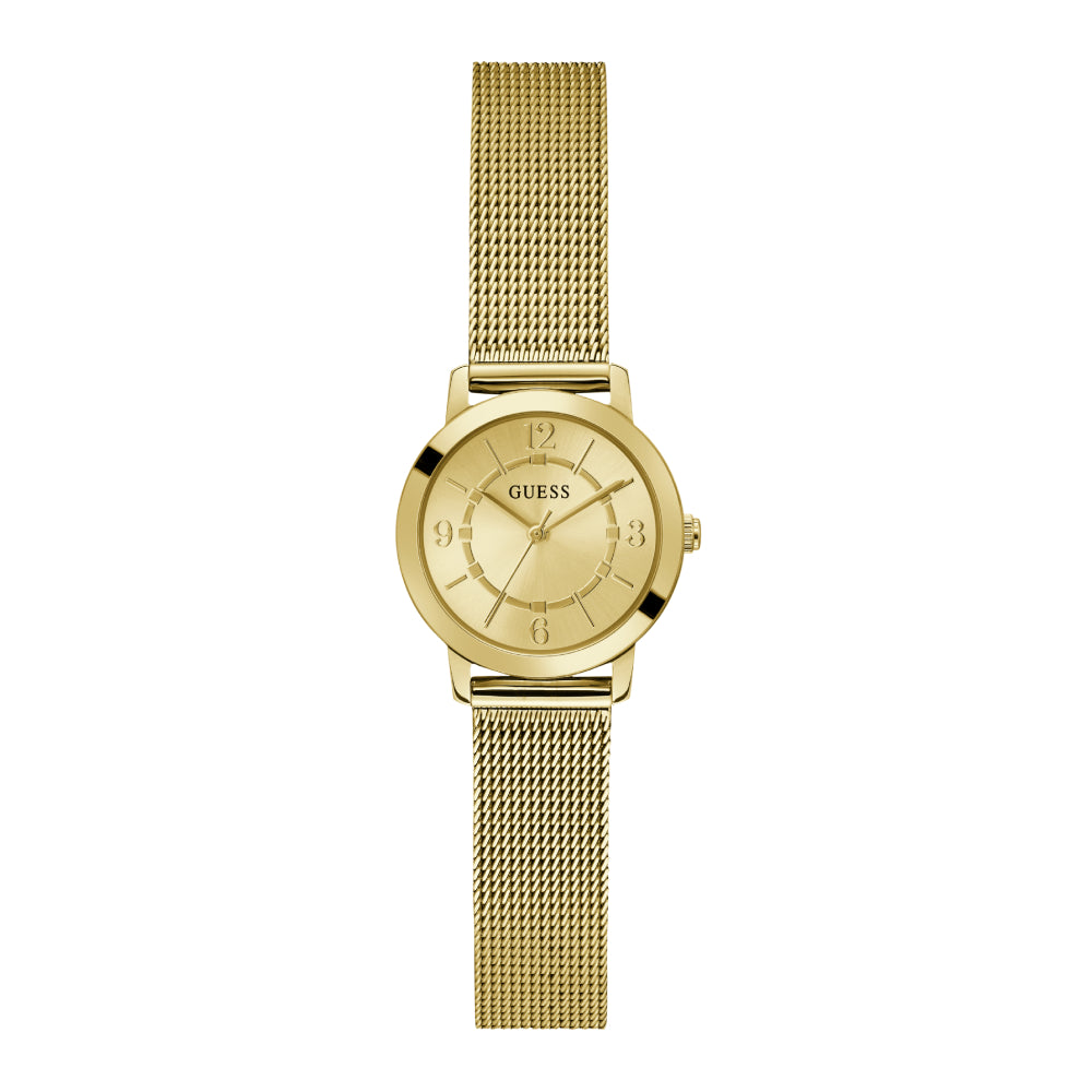 Guess Women's Quartz Watch with Gold Dial - GWC-0262