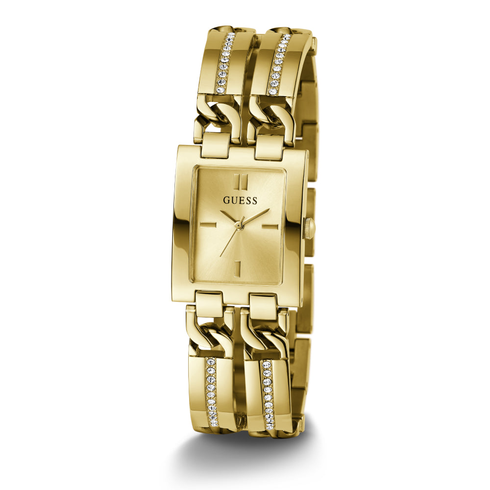 Guess Women's Quartz Watch with Gold Dial - GWC-0276