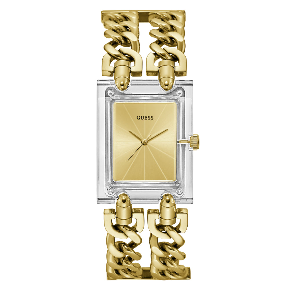 Guess Women's Quartz Watch with Gold Dial - GWC-0277
