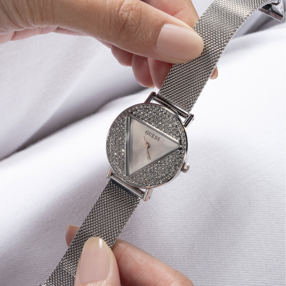 Guess Women's Quartz Watch with Silver Dial - GWC-0278